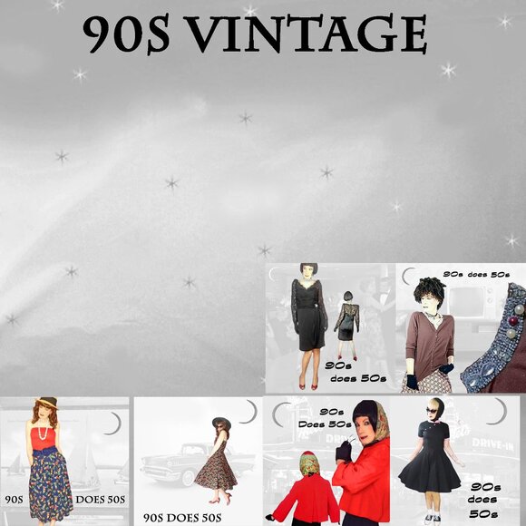 Black Lace Sheath, Long Sleeve Dress, 50s Style with Rhinestone Brooch - 90s - Picture 12 of 14